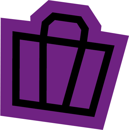 Shopping basket illustration on purple