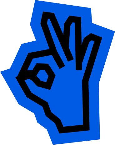 Hand Illustration on blue