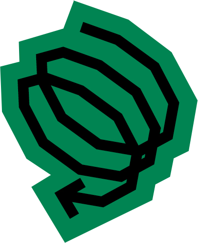 Spiral Illustration in black on green