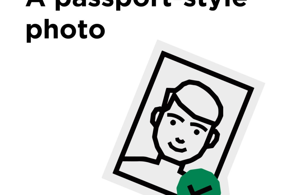A passport-style photo icon graphic.