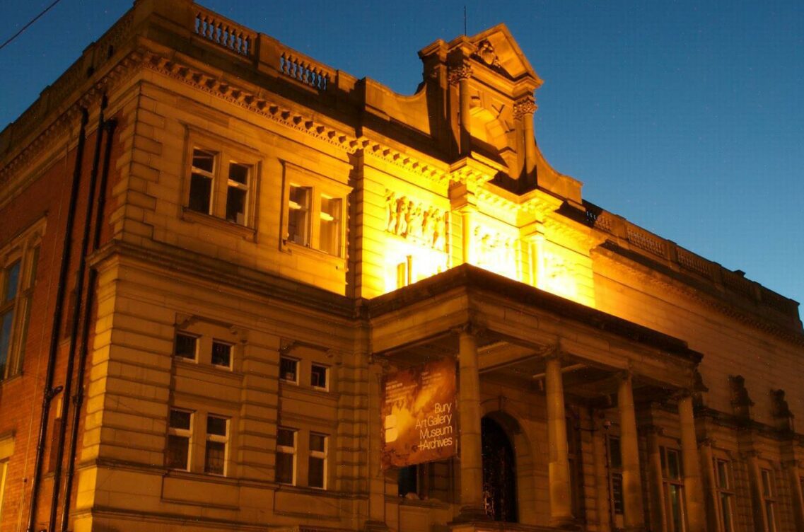 Image of Burt Art Museum and Sculpture centre at night.