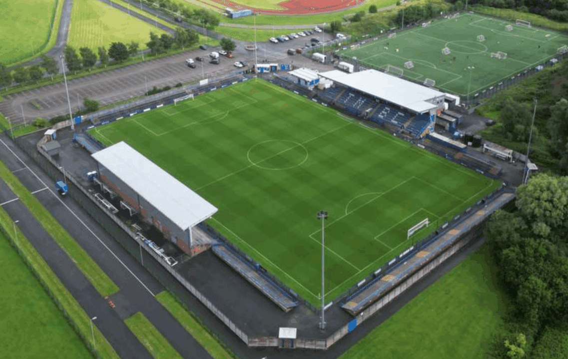 Aerial view of Tameside Stadium