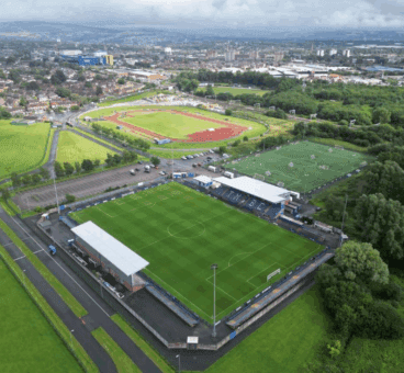Aerial view of Tameside Stadium